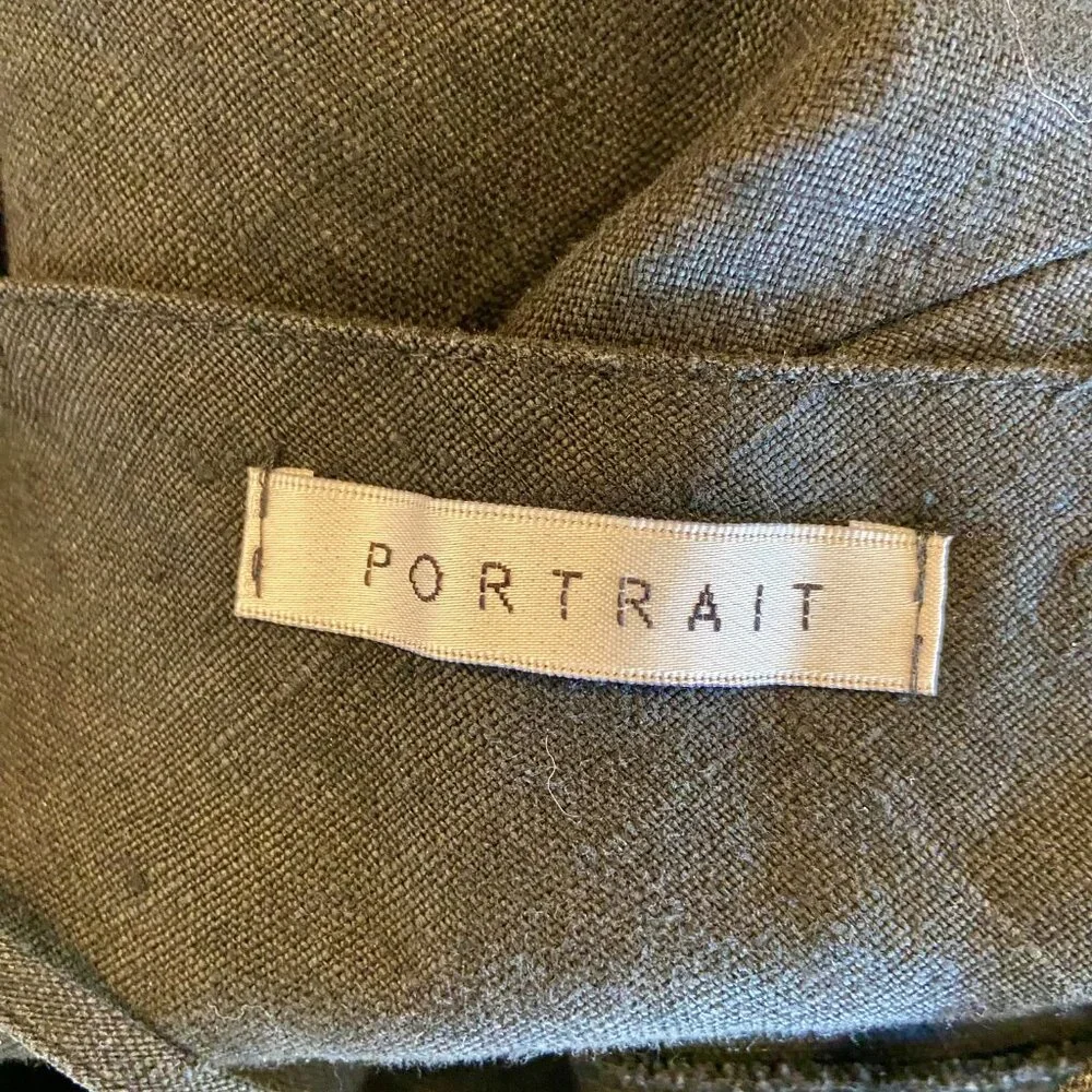 VTG 90s 2000 y2k Black Maxi Midi 100% Linen Milk Maid Dress Potrait Tie Sun Med - Picture 6 of 15